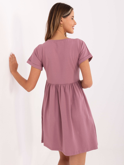 Hurt Brudnoróżowa sukienka basic z bawełny Dita RUE PARIS