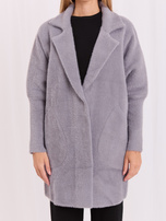 Szary płaszcz alpaka Nora