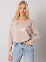Jasnobeżowa bluzka z napisem Georgetown RUE PARIS
