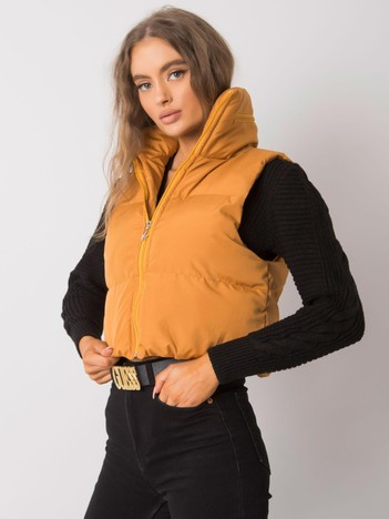 Dunkelgelbe gesteppte Weste Gizelle.