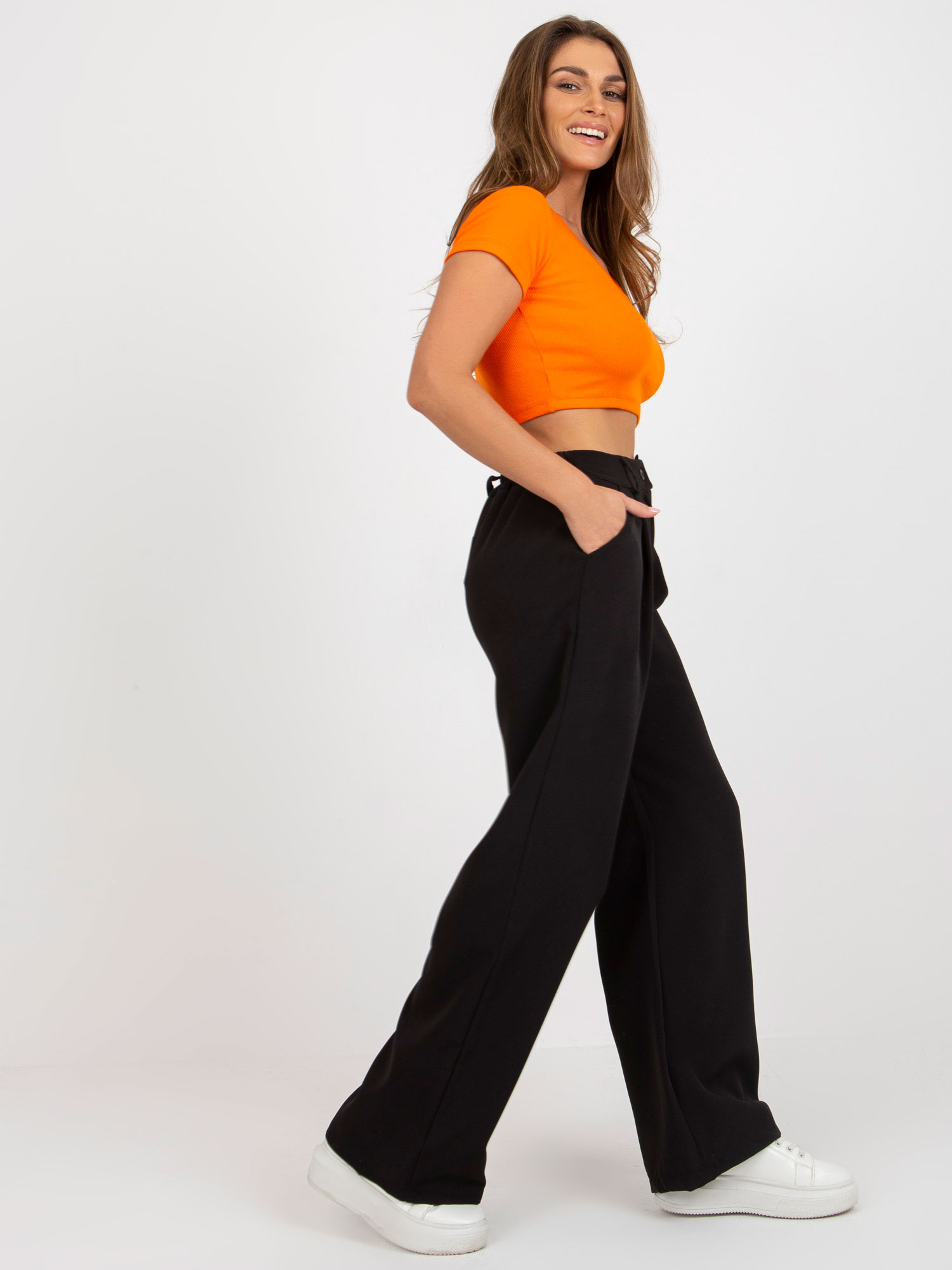 Hurt black wide suit trousers with pockets.