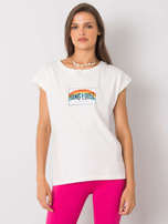 Ecru t-shirt z nadrukiem Aloha