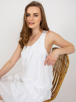 Hurt Biała sukienka z falbanami bez rękawów OCH BELLA