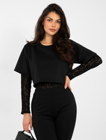Černé casual body s krajkou.