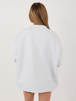 Jasnoszara melanżowa bluza oversize bez kaptura RUE PARIS  