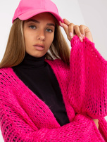 Didmeninė Fluo rožinė megztinis su plačiais rankovėmis OCH BELLA.