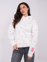 Biała ocieplana bluza z kieszeniami