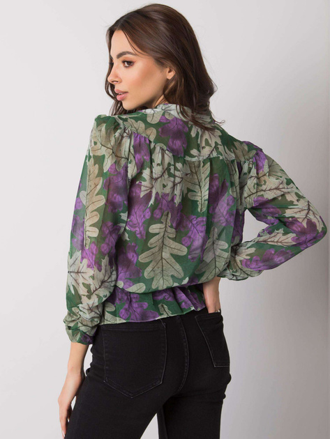 Zielona bluzka szyfonowa z nadrukiem Barrie