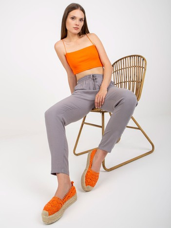 Szare proste spodnie z materiału na lato SUBLEVEL