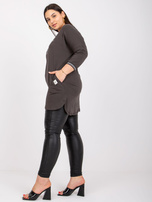 Khaki dresowa tunika plus size z bawełny Blanche