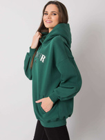 Dark green hoodie with pockets Lille RUE PARIS.