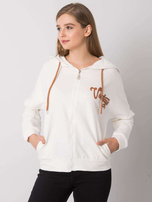 Ecru rozpinana bluza z kapturem Diane