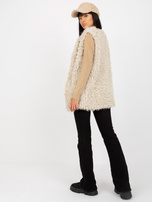 Hurt Beżowa futrzana kamizelka z podszewką Hallie