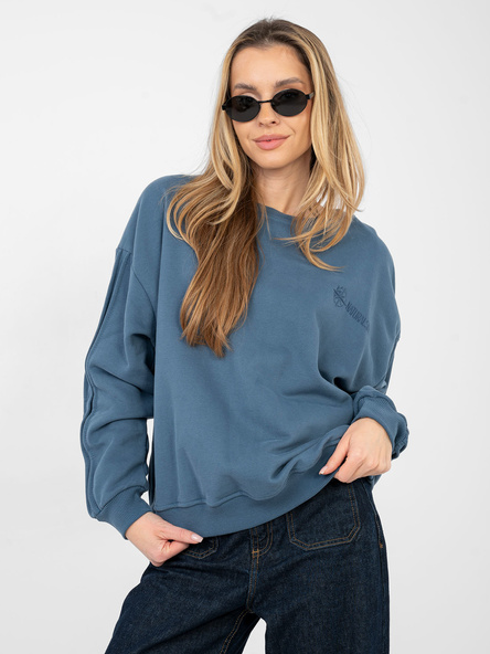 Brudnoniebieska bluza z okrągłym dekoltem NATURAL SIDE