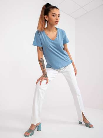 Jasnoniebieski t-shirt V-neck damski Salina MAYFLIES