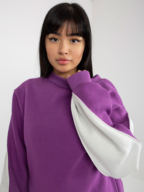 Hurt Fioletowa bluza bez kaptura z rozcięciami na rękawach