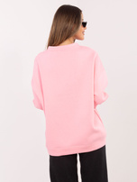 Jasnoróżowa damska bluza z wypukłym napisem RUE PARIS