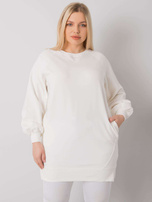 Ecru gładka bluza plus size Toledo