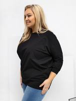 Černá dámská blůza plus size z bavlny.
