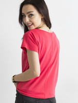 Ciemnokoralowy t-shirt Circle