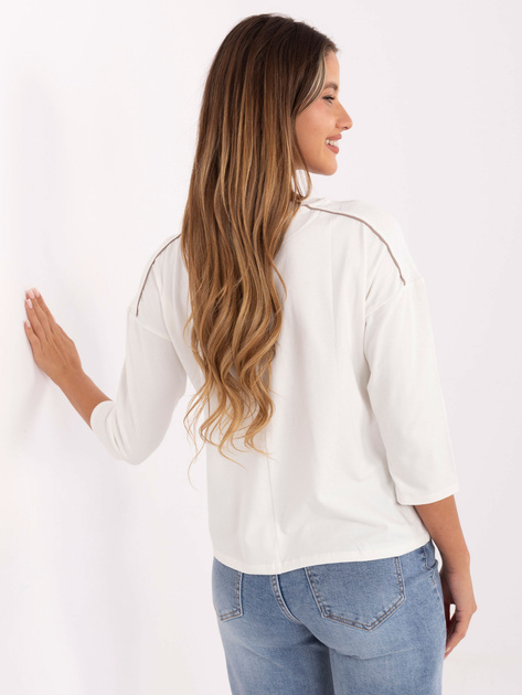 Ecru damska bluzka z rękawem 3/4