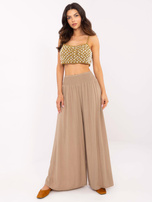 Hurt Brązowe damskie spodnie szwedy z wiskozy OCH BELLA