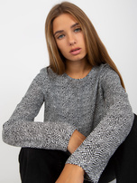 Hurtownia Czarna wiskozowa bluzka z nadrukiem