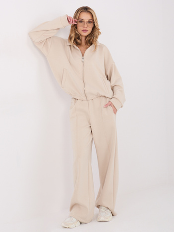 Jasnobeżowa rozpinana bluza z kieszeniami