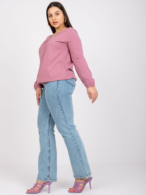 Brudnoróżowa bluzka plus size z długim rękawem Hailey