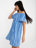 Hurt Niebieska letnia sukienka hiszpanka z wiskozy FRESH MADE