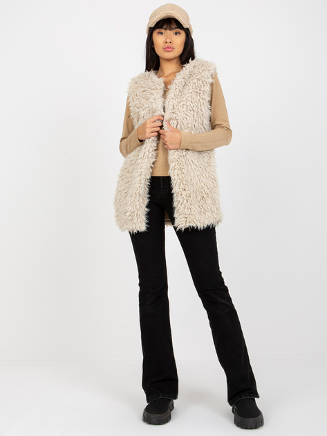Hurt Beżowa futrzana kamizelka z podszewką Hallie