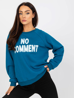 Hurt Morska dresowa bluza bez kaptura z napisem RUE PARIS 