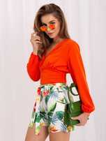 Pomarańczowa bluzka z luźnymi rękawami Agathe 