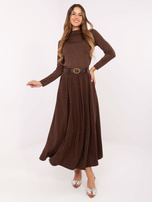 Ciemnobrązowa wizytowa spódnica z dżetami