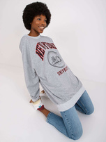 Szara melanżowa długa bluza dresowa Isla