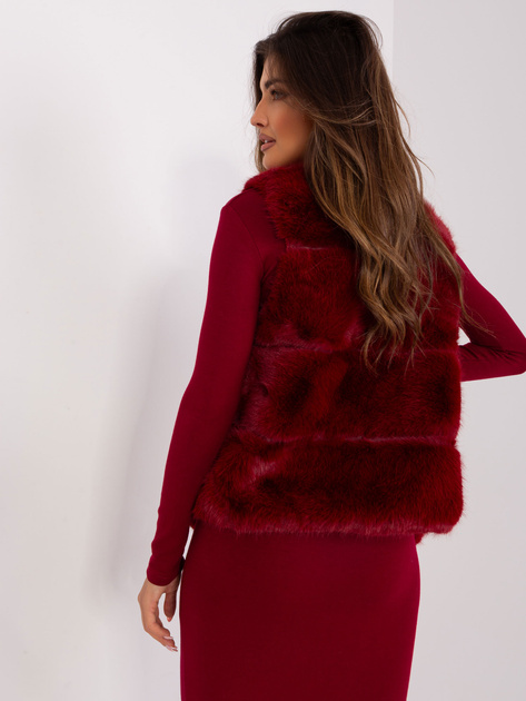 Hurtownia Bordowa asymetryczna kamizelka damska