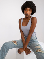 Szary gładki top Noelle