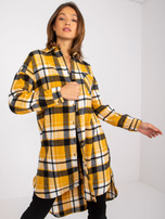 Yellow and Black Jolanta Cotton Long Shirt