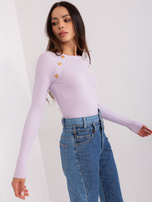 Hurt Jasnofioletowy dopasowany sweter klasyczny