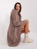 Hurt Ciemnobeżowa bluza basic z kapturem Tina RUE PARIS