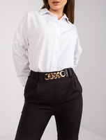 Czarne spodnie eleganckie z paskiem Sewilla 