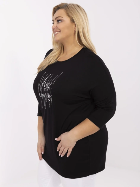 Czarna damska bluzka plus size z wiskozy