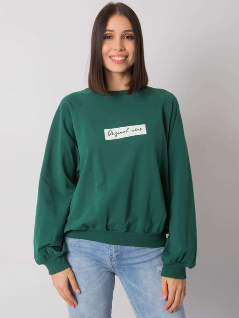 Ciemnozielona bluza plus size bez kaptura Hariette