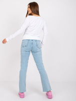 Biała bluzka basic z długim rękawem Carla