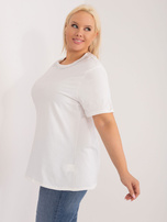 Hurtownia Ecru bluzka plus size z siateczkowym tyłem