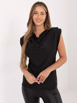 Czarna wizytowa bluzka z dżetami 