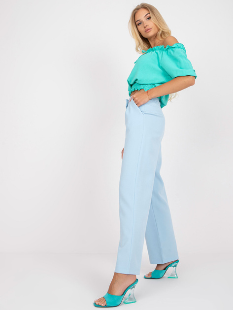 Jasnoniebieskie damskie spodnie od garnituru RUE PARIS