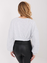 Jasnoszara krótka bluza z napisem Malibu