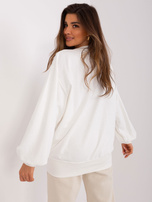 Hurtownia Ecru gładka bluza oversize z bawełny