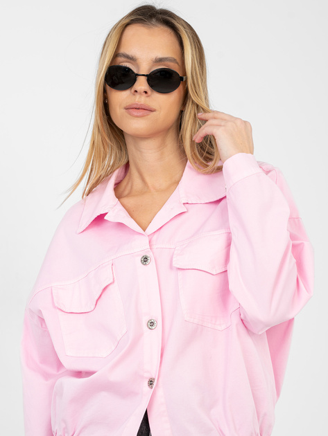 Jasnoróżowa koszula oversize z bawełny RUE PARIS